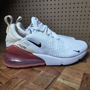 Nike Air Max 270 White-Black-Pale Ivory-Muslin Womens Sz 9.5 [AH6789-123]